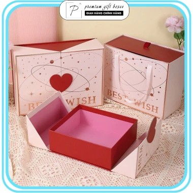 Hộp Quà Trái Tim Valentine Cỡ Lớn, Nắp Đôi 2 Bên, Nhiều Màu, Giá Ưu Đãi 79k