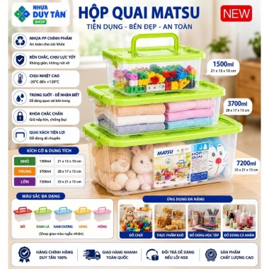 Hộp Quai Matsu Duy Tân 1.500ml‑7.200ml – Tiết kiệm không gian, Giá chỉ 23.500 VND 8 Hộp Quai Matsu Duy Tân 1.500ml‑7.200ml – Tiết kiệm không gian, Giá chỉ 23.500 VND 8