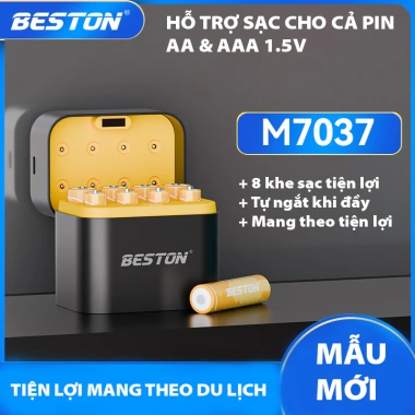 Hộp sạc pin Beston M7.037 2A/3A 1.5V - Tiện lợi, mang đi du lịch, chỉ 169.000₫ 2
