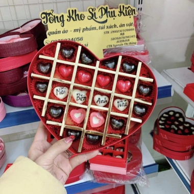 Hộp Socola Enzi 24 viên Quà Valentine người yêu ít ngọt siêu ngon kèm thiệp và túi giá ưu đãi 195k