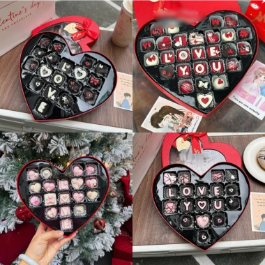 Hộp Socola Trái Tim AVY Mix Quà Valentine Đáng Yêu Siêu Ngon Ít Ngọt Kèm Thiệp Giá Sỉ 139k 8