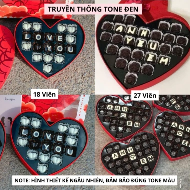 Hộp Socola Trái Tim AVY Mix Quà Valentine Đáng Yêu Siêu Ngon Ít Ngọt Kèm Thiệp Giá Sỉ 139k 10