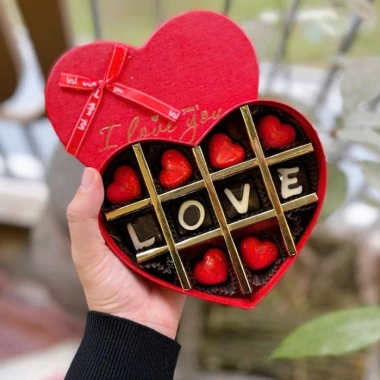 Hộp Socola Trái Tim Mix Love Quà Tặng Valentine Đơn Giản Full Hộp Túi Thiệp