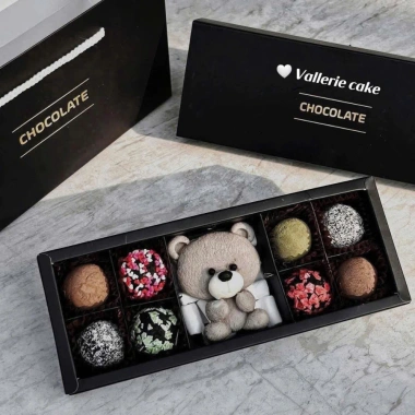 Hộp Socola Truffle 4-8 Viên Mix Gấu AVY - Quà Valentine Ngon, Ít Ngọt, kèm thiệp 3