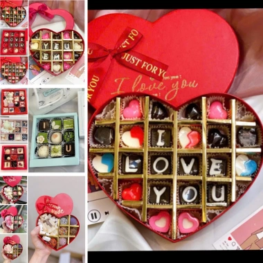 Hộp Socola Valentine và Noel Dạng Cứng - Mẫu Độc Quyền, Thơm Ngon, Trang Trí Bắt Mắt, Giá Ưu Đãi 159k