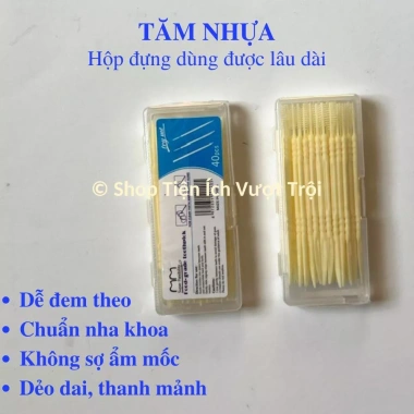Hộp tăm bỏ túi 40 cây chuẩn nha khoa - Nhựa an toàn, dễ mang theo, vệ sinh răng mọi lúc - Giá chỉ 25.000đ 4 Hộp tăm bỏ túi 40 cây chuẩn nha khoa - Nhựa an toàn, dễ mang theo, vệ sinh răng mọi lúc - Giá chỉ 25.000đ 4