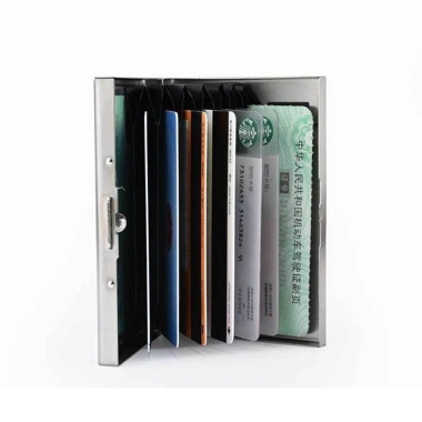 Hộp thẻ tín dụng thép không gỉ Organ, chống trộm, chống từ tính, nhiều ngăn, 36.000đ 7