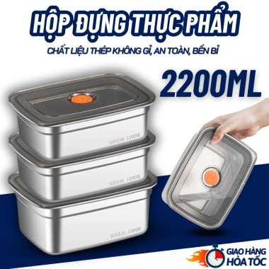 Hộp thực phẩm inox khay tủ lạnh ngăn mùi, nắp đậy dễ mở, tiện lợi, giá 76.000 2