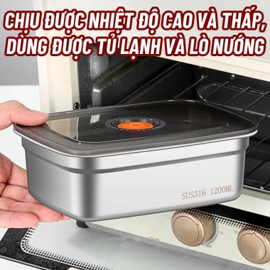Hộp thực phẩm inox khay tủ lạnh ngăn mùi, nắp đậy dễ mở, tiện lợi, giá 76.000 3