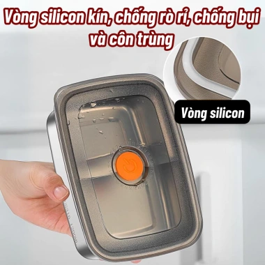 Hộp thực phẩm inox khay tủ lạnh ngăn mùi, nắp đậy dễ mở, tiện lợi, giá 76.000 5