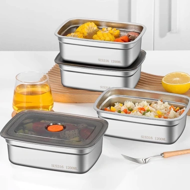 Hộp thực phẩm inox khay tủ lạnh ngăn mùi, nắp đậy dễ mở, tiện lợi, giá 76.000 6