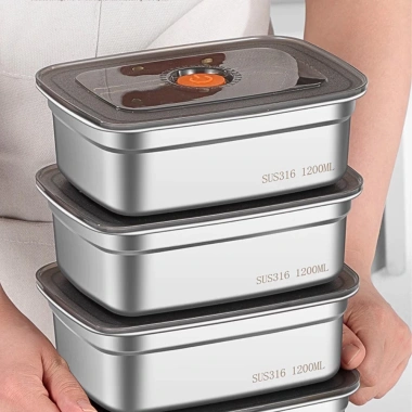 Hộp thực phẩm inox khay tủ lạnh ngăn mùi, nắp đậy dễ mở, tiện lợi, giá 76.000 9