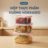 Hộp thực phẩm vuông Inochi Hokkaido đa size 500‑1.500ml, nắp cam hồng xanh trắng, an toàn, giảm giá 13.749₫