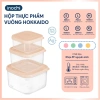 Hộp thực phẩm vuông Inochi Hokkaido đa size 500‑1.500ml, nắp cam hồng xanh trắng, an toàn, giảm giá 13.749₫ 2