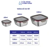 Hộp thực phẩm vuông Likado inox 304 - 600ml/1.200ml/2.400ml an toàn bền giá 119.000 VND 6