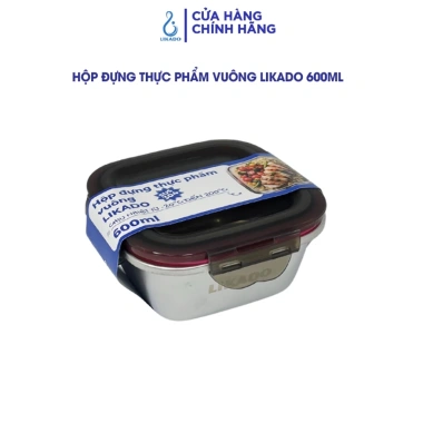 Hộp thực phẩm vuông Likado inox 304 - 600ml/1.200ml/2.400ml an toàn bền giá 119.000 VND 8 Hộp thực phẩm vuông Likado inox 304 - 600ml/1.200ml/2.400ml an toàn bền giá 119.000 VND 8