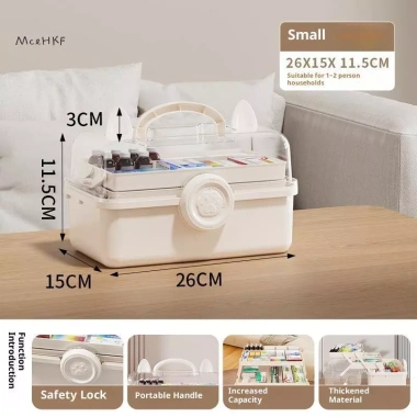 Hộp Thuốc Gia Đình Đựng Tích Lớn Nhiều Lớp Phân Loại Di Động Bộ Y Tế Sơ Cứu MceHKF 4