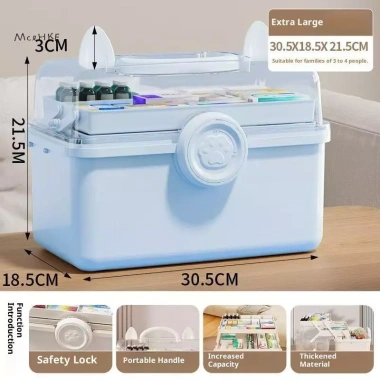 Hộp Thuốc Gia Đình Đựng Tích Lớn Nhiều Lớp Phân Loại Di Động Bộ Y Tế Sơ Cứu MceHKF 6