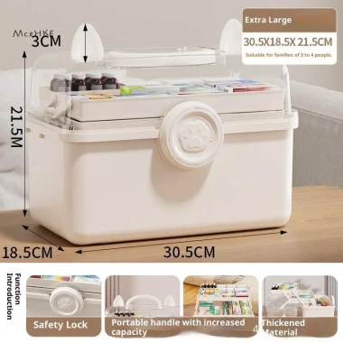 Hộp Thuốc Gia Đình Đựng Tích Lớn Nhiều Lớp Phân Loại Di Động Bộ Y Tế Sơ Cứu MceHKF 9