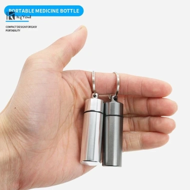 Hộp Thuốc Hợp Kim Nhôm Chống Thấm, Móc Khóa Di Động, Bảo Quản Du Lịch Ngoài Trời