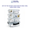 Hộp Thủy Tinh Chữ Nhật Likado Chịu Nhiệt - Nắp Đậy Kín, Dùng Lò Vi Sóng, Giá 41.000
