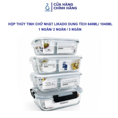 Hộp Thủy Tinh Chữ Nhật Likado Chịu Nhiệt - Nắp Đậy Kín, Dùng Lò Vi Sóng, Giá 41.000 Hộp Thủy Tinh Chữ Nhật Likado Chịu Nhiệt - Nắp Đậy Kín, Dùng Lò Vi Sóng, Giá 41.000