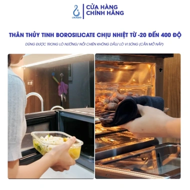 Hộp Thủy Tinh Chữ Nhật Likado Chịu Nhiệt - Nắp Đậy Kín, Dùng Lò Vi Sóng, Giá 41.000 9 Hộp Thủy Tinh Chữ Nhật Likado Chịu Nhiệt - Nắp Đậy Kín, Dùng Lò Vi Sóng, Giá 41.000 9