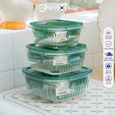 Hộp Thủy Tinh LivingOn Hàn Quốc - Bộ 3 Hộp Cơm 310/525/800ml Giá 59.000₫