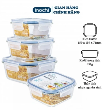 Hộp Thuỷ Tinh Nikko INOCHI Đựng Thực Phẩm - Bảo Quản Tươi, Dùng Trong Tủ Lạnh, Giá 51.750₫ 2