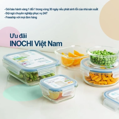 Hộp Thuỷ Tinh Nikko INOCHI Đựng Thực Phẩm - Bảo Quản Tươi, Dùng Trong Tủ Lạnh, Giá 51.750₫ 4