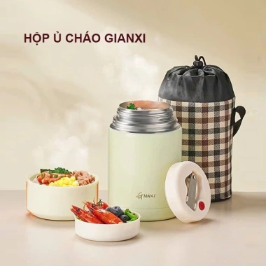 Hộp ủ cháo giữ nhiệt Inox 316 GIANXI - Bình giữ ấm đồ ăn, an toàn thực phẩm, thiết kế sang trọng, giảm còn 250.000 VND