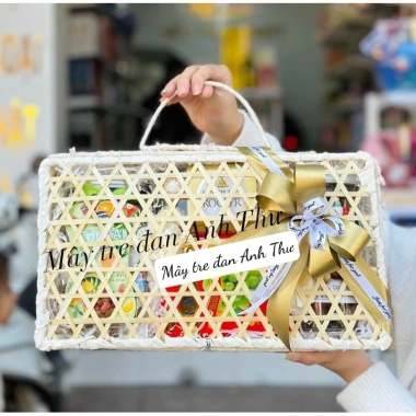 Hộp vali tre, hộp quà biếu tay xách đa size - Giá xưởng 46k, giảm còn 37k Anh Thư