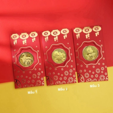 HÓT Bao lì xì Ngựa mạ vàng - Thần Tài phong thủy may mắn tài lộc Tết Bính Ngọ 2.026