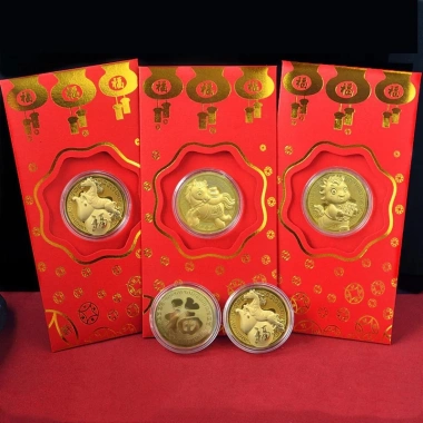 HÓT Bao lì xì Ngựa mạ vàng - Thần Tài phong thủy may mắn tài lộc Tết Bính Ngọ 2.026