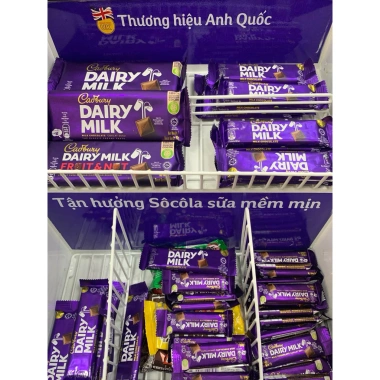 HOTSocola Cadbury Dairy Milk Vị Sữa, Hạnh Nhân, Trái Cây Malaysia - Chỉ 27.780₫