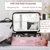 Hrold Cốp Makeup Hồng 26x23x11cm Đèn LED Gương Nhân, Túi Đựng Đồ Trang Điểm 3