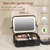 Hrold Cốp Makeup Hồng 26x23x11cm Đèn LED Gương Nhân, Túi Đựng Đồ Trang Điểm 4
