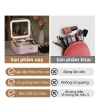 Hrold Cốp Makeup Hồng 26x23x11cm Đèn LED Gương Nhân, Túi Đựng Đồ Trang Điểm 7