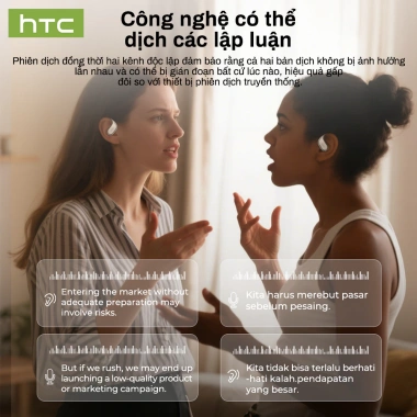 HTC NE39 OWS Tai Nghe Dịch Thuật AI - Dịch Đa Ngôn Ngữ, Bluetooth 6.0, IPX5, HIFI, Giảm Tiếng Ồn, Cuộc Gọi HD - 215.100₫