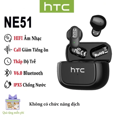HTC NE51 Mini - Tai nghe dịch thuật AI Bluetooth V6.0, Chống ồn IPX5, không dây
