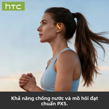 HTC NE61 Tai nghe Bluetooth không dây OWS theo dõi nhịp tim, oxy máu, IPX5, 6.0, hộp sạc 6