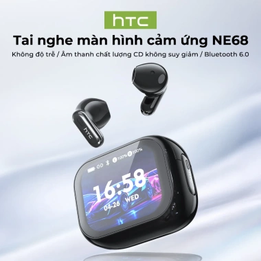 HTC NE68 Tai nghe AI Bluetooth 6.0 - Dịch 134 ngôn ngữ, LED, âm thanh HiFi, khử tiếng ồn