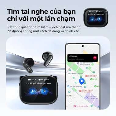 HTC NE68 Tai nghe AI Bluetooth 6.0 - Dịch 134 ngôn ngữ, LED, âm thanh HiFi, khử tiếng ồn