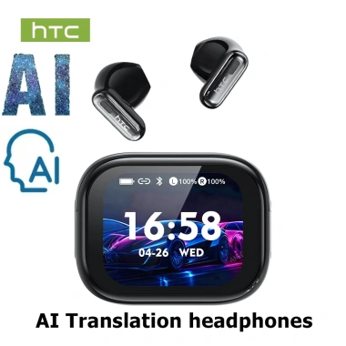 HTC NE68 Tai nghe AI Bluetooth 6.0 - Dịch 134 ngôn ngữ, LED, âm thanh HiFi, khử tiếng ồn