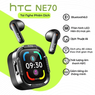 HTC NE70 Tai Nghe Dịch 134 Ngôn Ngữ Thời Gian Thực, HiFi, Chống Ồn, Tương Thích iOS/Android/PC - 423.999₫