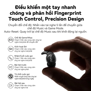 HTC NE76 Tai nghe AI Bluetooth 6.0 - Dịch thuật thời gian thực, Khử tiếng ồn, HiFi, 328.900₫
