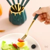 Hũ bí sứ kẻ vàng kim combo 6 muỗng 6 nĩa inox hoàng kim kèm cốc sứ giá chỉ 70.000 5