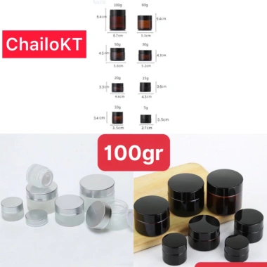 Hũ chiết kem nâu 100gr SET 10 SP, hũ thủy tinh 100ml đựng sáp và nến thơm, chỉ 117k 3