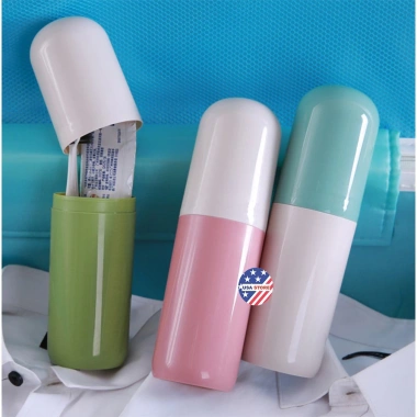 Hũ Đựng Bàn Chải và Kem Đánh Răng Kiểu Thuốc 2 Cốc - Tiện Dụng Du Lịch Công Tác, Giá 16,520 VND
