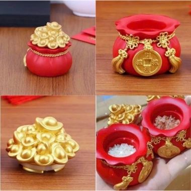 Hủ Đựng Gạo, Muối, Nước May Mắn Đặt Bàn Thần Tài Ông Táo Mang Lộc Tài 30k